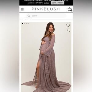 Pink Blush Mocha Lace maternity dress